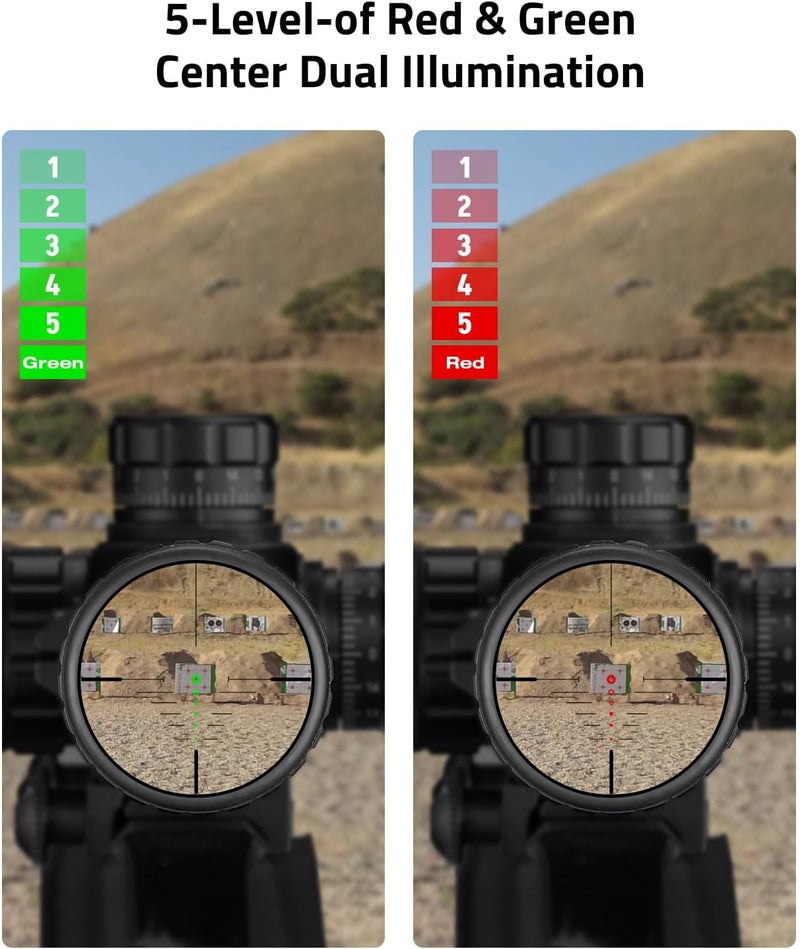 CVLIFE 4x32 Crossbow Scope, Red Green Illuminated Compact Crossbow Scopes for Hunting 20-100 Yards, Circles and Rangefinder Etched Glass Reticle Optic - Image 4